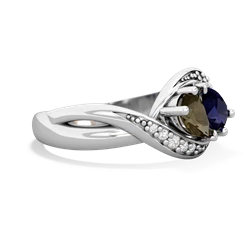 Smoky Quartz Summer Winds 14K White Gold ring R5342