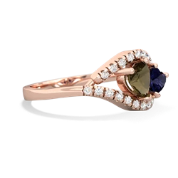 Smoky Quartz Mother And Child 14K Rose Gold ring R3010