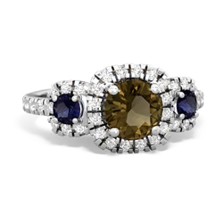 Smoky Quartz Regal Halo 14K White Gold ring R5350