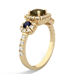 Smoky Quartz Regal Halo 14K Yellow Gold ring R5350