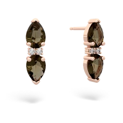 Smoky Quartz Bowtie Drop 14K Rose Gold earrings E0865