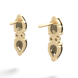 Smoky Quartz Bowtie Drop 14K Yellow Gold earrings E0865