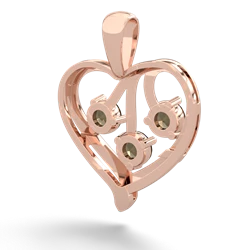 Lab Sapphire Glowing Heart 14K Rose Gold pendant P2233