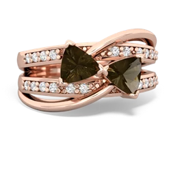 Smoky Quartz Bowtie 14K Rose Gold ring R2360