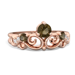 Lab Sapphire Crown Keepsake 14K Rose Gold ring R5740