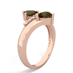 Smoky Quartz Heart To Heart 14K Rose Gold ring R2064