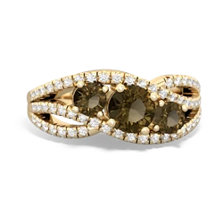 Citrine Three Stone Aurora 14K Yellow Gold ring R3080