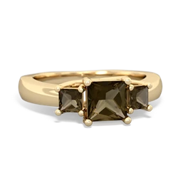 London Topaz Three Stone Trellis 14K Yellow Gold ring R4015