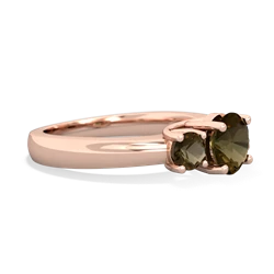 London Topaz Three Stone Round Trellis 14K Rose Gold ring R4018