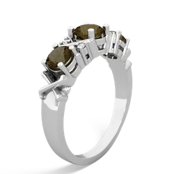 White Topaz Hugs And Kisses 14K White Gold ring R5016