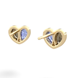 Smoky Quartz 'Our Heart' 14K Yellow Gold earrings E5072