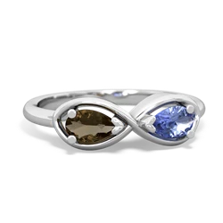 Smoky Quartz Infinity 14K White Gold ring R5050