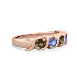 Smoky Quartz Anniversary Band 14K Rose Gold ring R2089