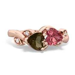 Smoky Quartz Floral Elegance 14K Rose Gold ring R5790