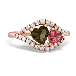 Smoky Quartz Mother And Child 14K Rose Gold ring R3010