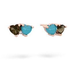 Smoky Quartz Sweethearts 14K Rose Gold earrings E5260