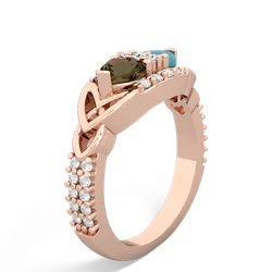 Smoky Quartz Sparkling Celtic Knot 14K Rose Gold ring R2645