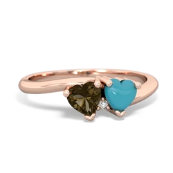 Smoky Quartz Sweethearts 14K Rose Gold ring R5260