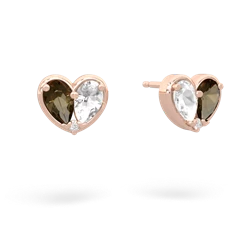 Smoky Quartz 'Our Heart' 14K Rose Gold earrings E5072