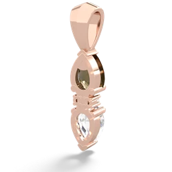 Smoky Quartz Bowtie Drop 14K Rose Gold pendant P0865