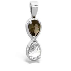 Smoky Quartz Infinity 14K White Gold pendant P5050