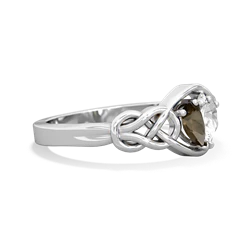 Smoky Quartz Celtic Love Knot 14K White Gold ring R5420