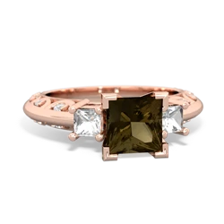 Smoky Quartz Eternal Embrace Engagement 14K Rose Gold ring C2001