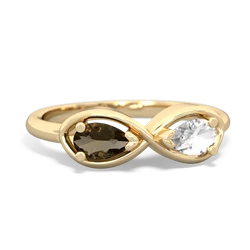 Smoky Quartz Infinity 14K Yellow Gold ring R5050