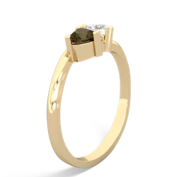 Smoky Quartz Sweethearts 14K Yellow Gold ring R5260