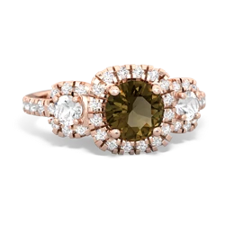 Smoky Quartz Regal Halo 14K Rose Gold ring R5350