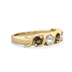 Smoky Quartz Anniversary Band 14K Yellow Gold ring R2089