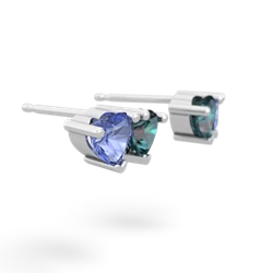 Tanzanite Sweethearts 14K White Gold earrings E5260