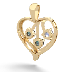 Tanzanite Glowing Heart 14K Yellow Gold pendant P2233