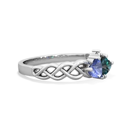 Tanzanite Heart To Heart Braid 14K White Gold ring R5870