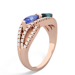 Tanzanite Diamond Rivers 14K Rose Gold ring R3070