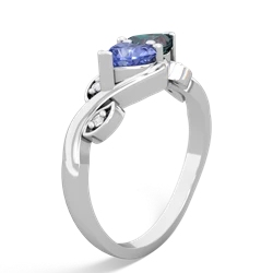 Tanzanite Floral Elegance 14K White Gold ring R5790