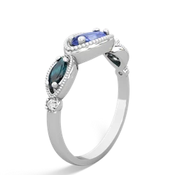 Tanzanite Milgrain Marquise 14K White Gold ring R5700