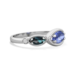 Tanzanite Milgrain Marquise 14K White Gold ring R5700