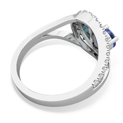 Tanzanite Nestled Heart Keepsake 14K White Gold ring R5650