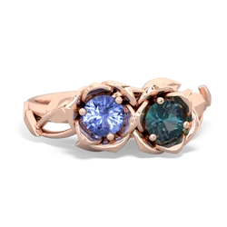 Tanzanite Rose Garden 14K Rose Gold ring R5510