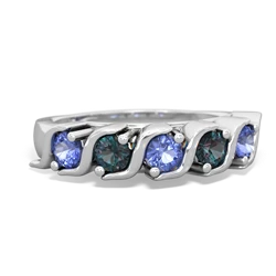 Tanzanite Anniversary Band 14K White Gold ring R2089