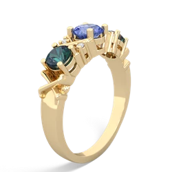 Tanzanite Hugs And Kisses 14K Yellow Gold ring R5016