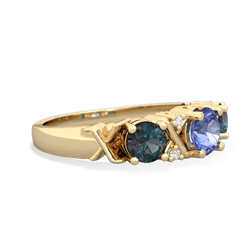 Tanzanite Hugs And Kisses 14K Yellow Gold ring R5016