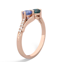 Tanzanite Infinity Pave Two Stone 14K Rose Gold ring R5285