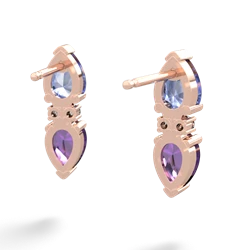 Tanzanite Bowtie Drop 14K Rose Gold earrings E0865