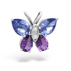 Tanzanite Butterfly 14K White Gold pendant P2215