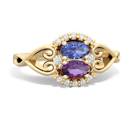 Tanzanite Love Nest 14K Yellow Gold ring R5860