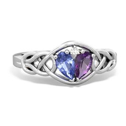 Tanzanite Celtic Love Knot 14K White Gold ring R5420