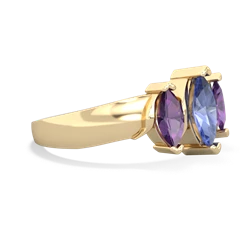 Tanzanite Three Peeks 14K Yellow Gold ring R2433