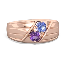 Tanzanite Men's Streamline 14K Rose Gold ring R0460